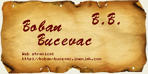Boban Bučevac vizit kartica
